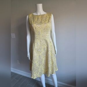 Jones New York Yellow Floral Midi Dress